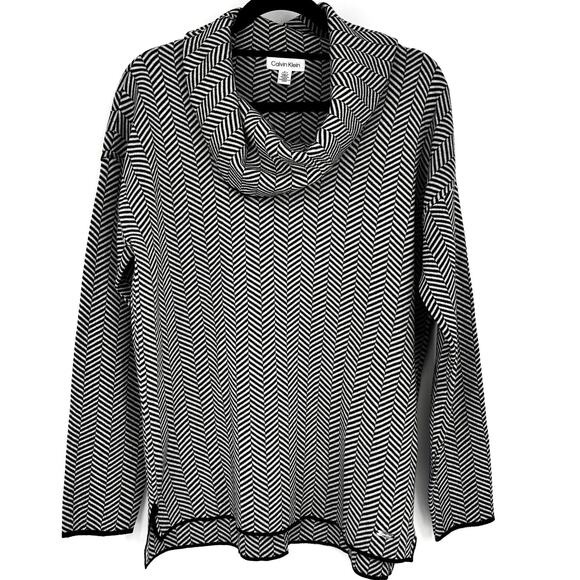 Calvin Klein Black and White Cowl Neck Sweater Size S - Picture 1 of 7